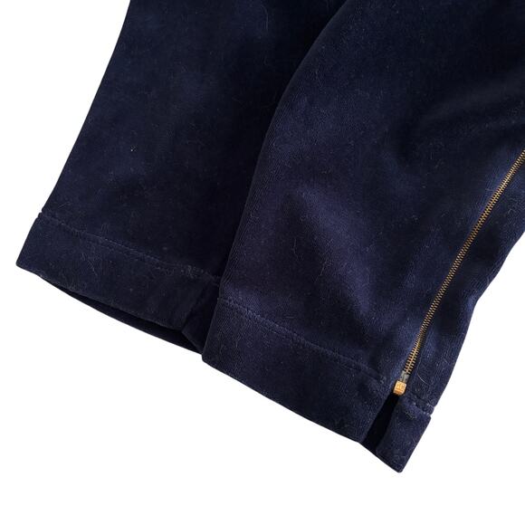 La Perla Malizia Italy Zipper Jumpsuit XS Navy Blue Velvet 1-Piece Pajama Vtg - Picture 10 of 11